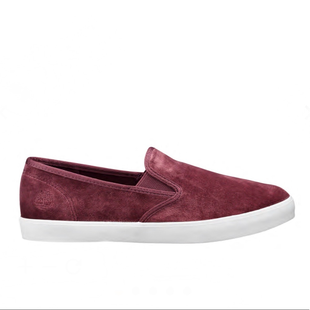 Timberland Dausette slip on velvet burgundy shoes